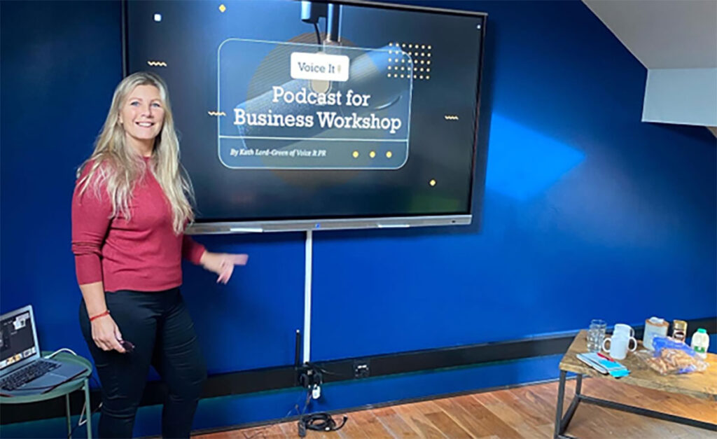 POD-Curious? Are you thinking of starting a Podcast for YOUR Business?  At Voice It PR, Podcasting is our speciality, and we deliver excellent “Podcast for Business” Training.